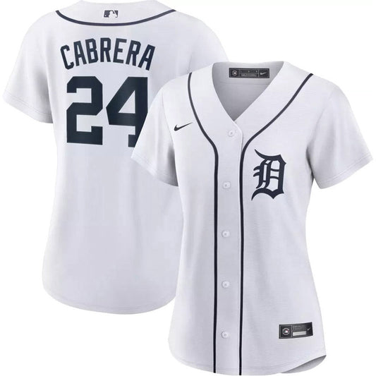 Women's Detroit Tigers Miguel Cabrera Cool Base Replica Home Jersey - White