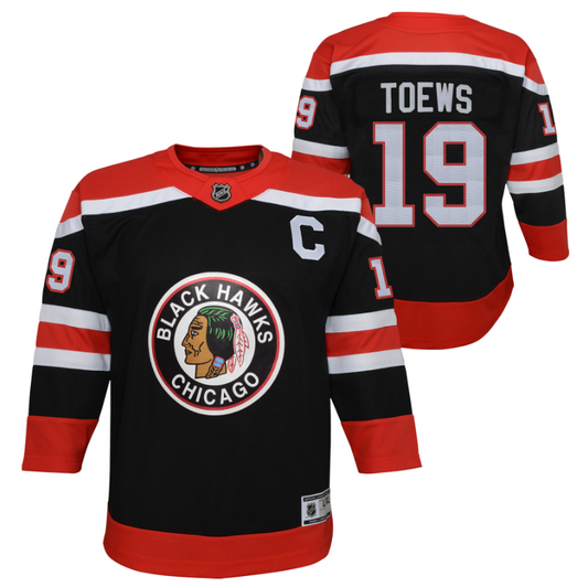 Youth Jonathan Toews Chicago Blackhawks Black Reverse Replica Replica Team Jersey