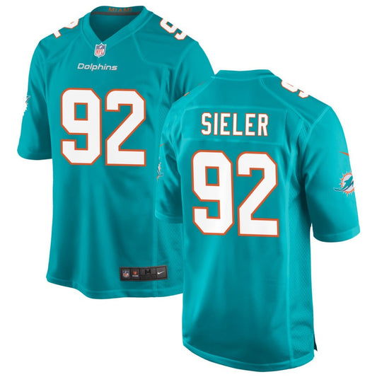 Zach Sieler Miami Dolphins Nike Game Jersey - Aqua