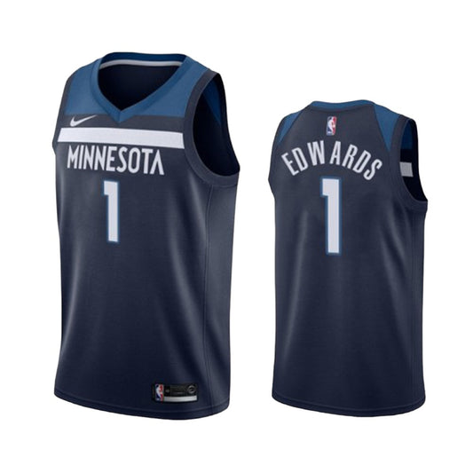 Youth Minnesota Timberwolves Anthony Edwards Icon Edition Jersey - Navy