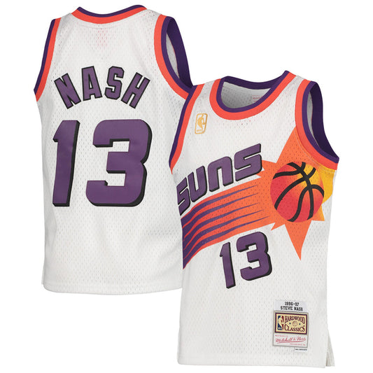 Youth Phoenix Suns Steve Nash Mitchell & Ness White 1996-97 Hardwood Classics Swingman Jersey